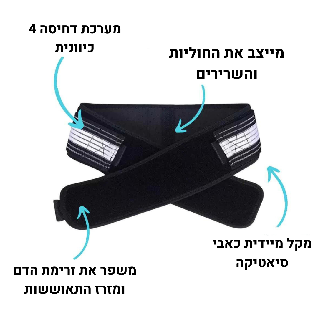 חגורת Orthofit פרימיום- חגורה להקלה מיידית בכאבי גב וסיאטיקה + מדבקות גב מתנה